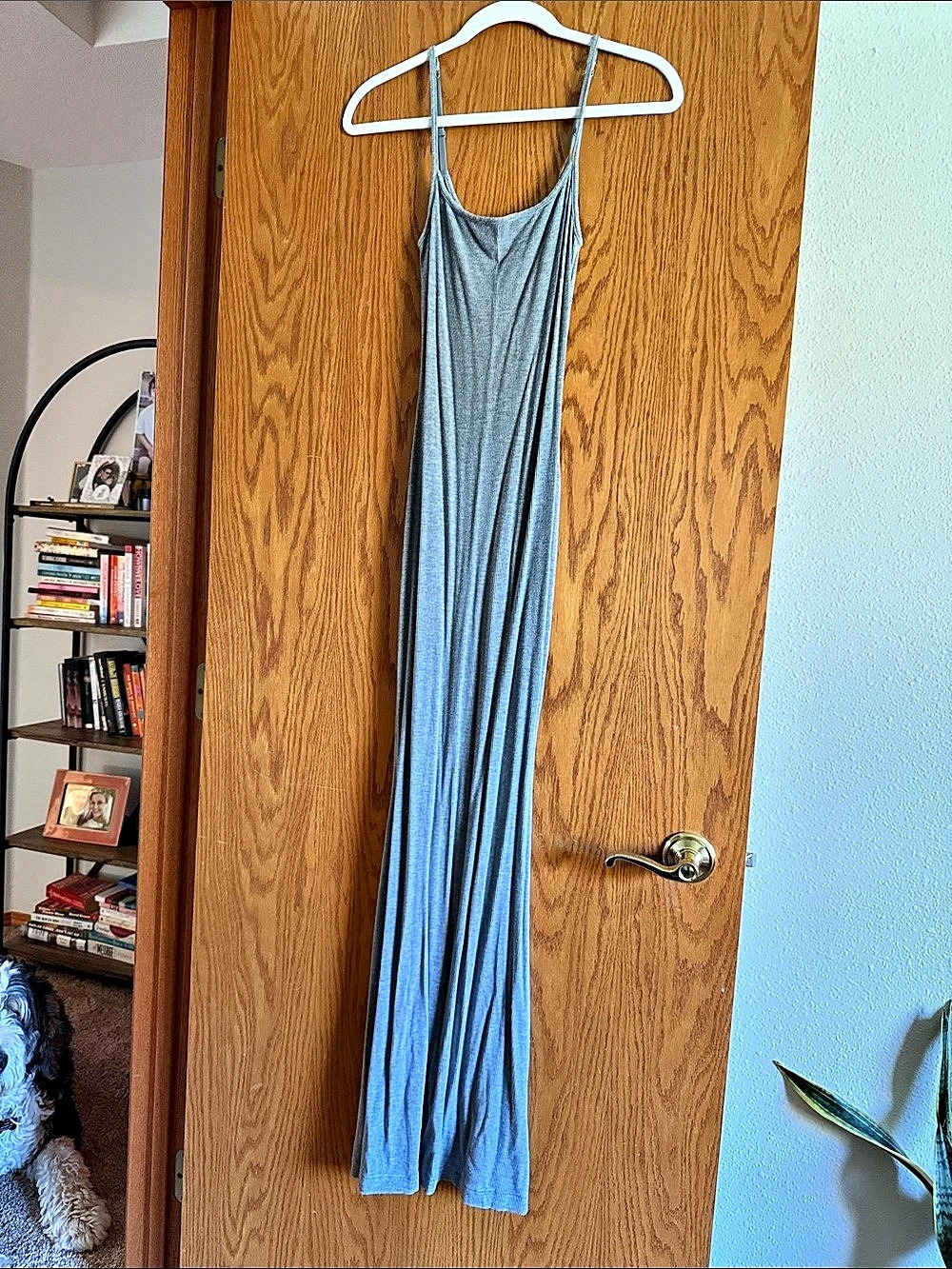 SKIMS Ribbed Maxi Dress in Gray Size Medium Like New